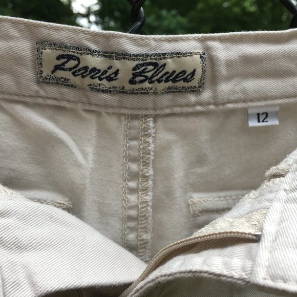 Cream/Tan Drawstring 'Paris Blues' Shorts - Picture 3 of 3